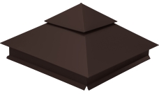 Колпак на столб двойной 390х390мм 0,5 PE с пленкой RAL 8017 шоколад