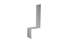 Планка примыкание боковое фальц Grand Line 0,45 PE с пленкой RAL 9006 бело-алюминиевый (2м)