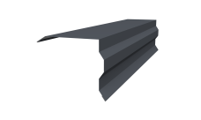 Планка торцевая фигурная 100х85 Grand Line 0,5 Rooftop Бархат RAL 7024 мокрый асфальт (2м)