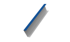 Декоративная накладка на столб универсальная 62х55 для забора жалюзи Grand Line 0,45 PE RAL 5005 сигнальный синий (2м)