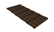 Металлочерепица "Квинта Юг" 0,5 PurLite Matt RAL 8017 шоколад