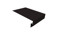 Планка околооконная сложная 300х50х18 (j-фаска) 0,5 Satin с пленкой RAL 9005 черный (2м)