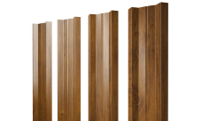 Штакетник М-образный A с прямым резом Grand Line 0,45 Print Elite Golden Wood TwinColor