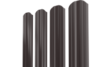 Штакетник Твин XL фигурный Grand Line 0,5 Rooftop Бархат RR 32 темно-коричневый