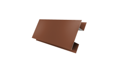 Планка H-образная стыковочная сложная 0,5 Satin с пленкой RAL 8004 терракота (2м)