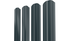 Штакетник Твин XL фигурный Grand Line 0,5 ПурЛайт матовый RAL 7016 антрацитово-серый