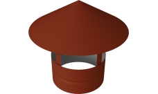 Дымник на трубу круглый d100 0,5 Satin с пленкой RAL 8004 терракота