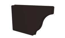 Заглушка желоба левая Vortex Lite Matt 130мм RAL 9005 черный