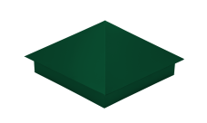 Колпак на столб 390х390мм 0,4 PE с пленкой RAL 6005 зеленый мох