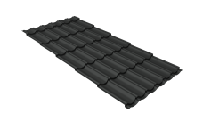 Металлочерепица "Квинта Юг" 0,5 Satin Matt TX RAL 7016 антрацитово-серый