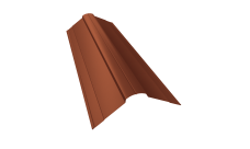 Планка конька фигурного 100x100 0,45 PE с пленкой RAL 8004 терракота (2м)