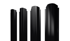 Штакетник П-образный A фигурный Grand Line 0,5 PurPro Matt 275 RAL 9005 черный