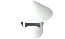 Дымник на трубу круглый d100 0,5 Satin с пленкой RAL 9003 сигнальный белый