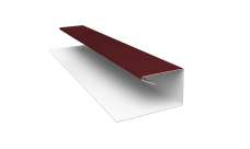 Планка П-образная завершающая сложная Корабельная Доска Grand Line 0,5 Satin с пленкой RAL 3005 красное вино (2м)