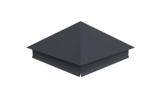 Колпак на столб 390х390мм с отливом 0,5 Satin с пленкой RAL 7024 мокрый асфальт