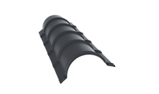 Планка малого конька полукруглого 0,5 Satin с пленкой RAL 7024 мокрый асфальт (1,97м)