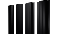 Штакетник П-образный A с прямым резом Grand Line 0,5 Satin RAL 9005 черный