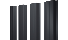 Штакетник П-образный A с прямым резом Grand Line 0,45 Drap TR lite RAL 7024 мокрый асфальт