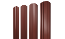 Штакетник Твин фигурный Grand Line 0,5 Сатин RAL 3009 оксидно-красный