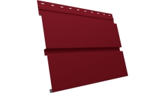 Софит металлический Квадро Брус v01 Grand Line без перфорации 0,45 PE с пленкой RAL 3003 рубиново-красный