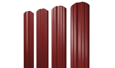 Штакетник Твин фигурный Grand Line 0,5 Сатин RAL 3011 коричнево-красный