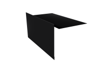 Планка ветровая для мягкой кровли 100х20х70 0,5 Velur X RAL 9005 черный (2м)