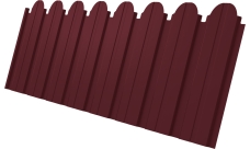 Профнастил C10B фигурный Grand Line 0,45 PE-Double RAL 3005 красное вино