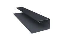 Планка П-образная завершающая сложная Корабельная Доска Grand Line 0,45 Drap-double TX RAL 7024 мокрый асфальт (2м)