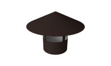 Дымник на трубу круглый d160 0,5 Satin с пленкой RR 32 темно-коричневый