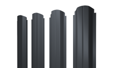 Штакетник П-образный A фигурный Grand Line 0,45 Drap TR lite RAL 7024 мокрый асфальт