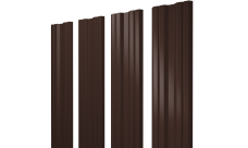 Штакетник Twin с прямым резом Grand Line 0,5 Velur X RAL 8017 шоколад