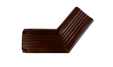 Колено трубы гофрированное боковое левое Vortex Lite 76х102мм PE RAL 8017 шоколад