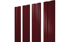 Штакетник Твин с прямым резом Grand Line 0,45 Drap TR RAL 3005 красное вино