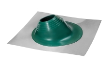 Проходной элемент (мастер флеш) угловой №2 (180-280мм) +185 EPDM (металлический неокрашенный фланец) зеленый