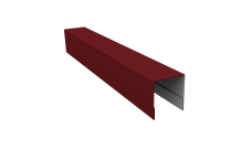 Планка боковая для забора из сайдинга Блок-хаус new Grand Line 0,7 PE RAL 3005 красное вино (2,06м)