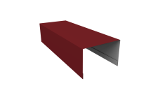 Крышка для забора из сайдинга (Квадро брус, Вертикаль) 0,45 PE RAL 3005 красное вино (2,54м)