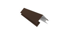 Планка угла внешнего сложная Кожуха сегментного 0,5 Satin Matt TX RAL 8017 шоколад (1,2м)