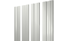 Штакетник Твин с прямым резом Grand Line 0,5 Сатин RAL 9003 сигнальный белый