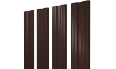 Штакетник Twin с прямым резом Grand Line 0,45 PE-Double RAL 8017 шоколад