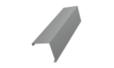 Декоративная накладка на столб универсальная угловая 60х60 для забора жалюзи 0,45 PE RAL 9006 бело-алюминиевый (2,5м)