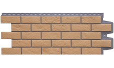 Фасадная панель Grand Line Состаренный кирпич Design Plus солома с темно-бежевым швом