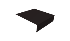 Планка околооконная простая 200х75 Grand Line 0,5 Velur X RAL 9005 черный (2м)