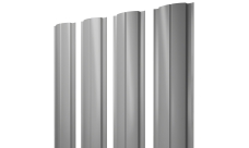 Штакетник Полукруглый Slim с прямым резом Grand Line 0,5 Satin RAL 9006 бело-алюминиевый