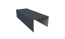 Крышка для забора из сайдинга Квадро Брус, Вертикаль Grand Line 0,5 PE RAL 7024 мокрый асфальт (2,54м)