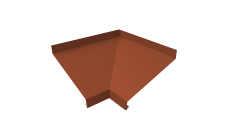 Угол отлива внутренний 100 0,45 Drap TR с пленкой RAL 8004 терракота