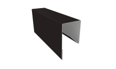 Планка П-образная заборная 17 Grand Line 0,5 Satin Matt TX RAL 9005 черный (2м)