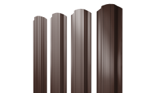 Штакетник Прямоугольный фигурный Grand Line 0,4 PE RAL 8017 шоколад