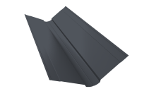 Планка ендовы верхней фигурной 150x150 0,5 PurPro с пленкой RAL 7024 мокрый асфальт (2м)