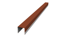 Планка вертикальная обратная для горизонтального монтажа штакетника 0,45 PE RAL 8004 терракота (2,5м)