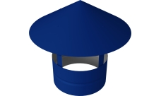 Дымник на трубу круглый d200 0,45 PE с пленкой RAL 5005 сигнальный синий